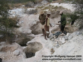 Andronondambo Sapphire deposit: view of artisanal diggings.