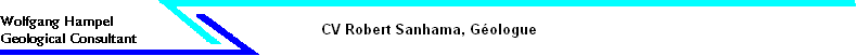 CV Robert Sanhama, G�ologue