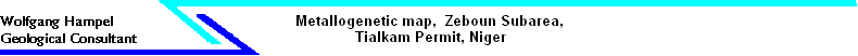 Metallogenetic map,  Zeboun Subarea, 
  Tialkam Permit, Niger