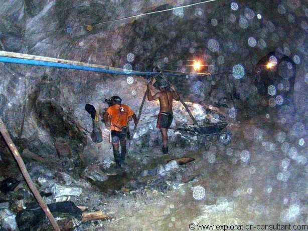 Underground workings at Brejui Mine.